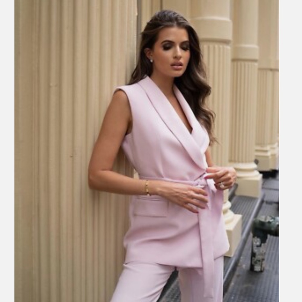 NEW ZARA PALE PINK  FASHION BLAZER VEST
